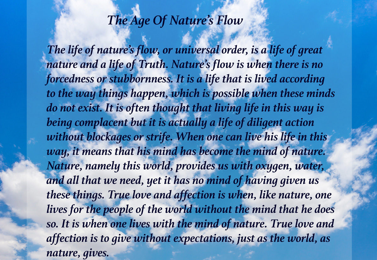Woo Myung’s Quote – The Age Of Nature’s Flow
