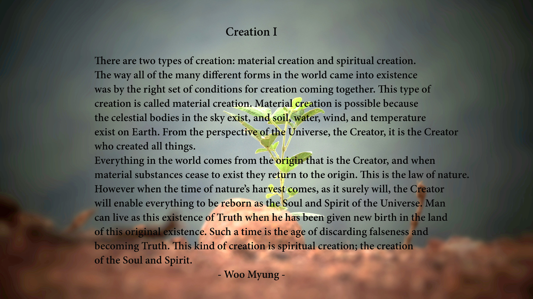 Woo Myung’s Quote – Creation I